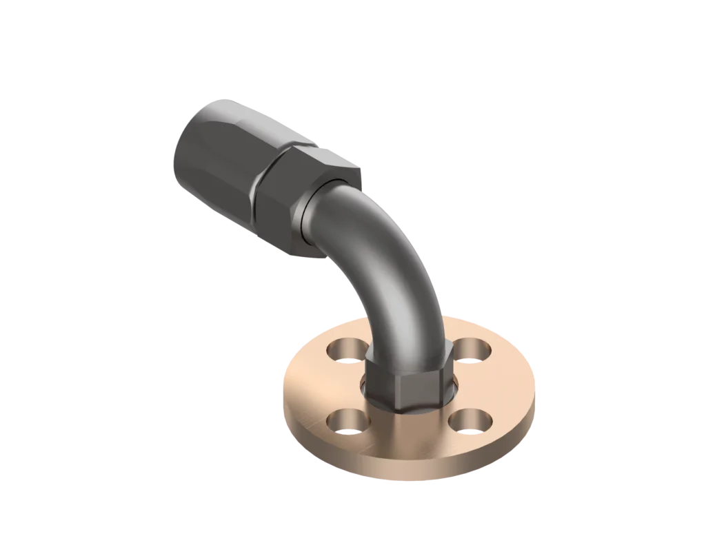 90EF-1488B2-3232 – End Fittings – 90º – Flange to Hose (MIL-DTL-24787/1, Type FL, Group VIII, Class III, 250 Lb. Flange per MIL-PRF-20042)