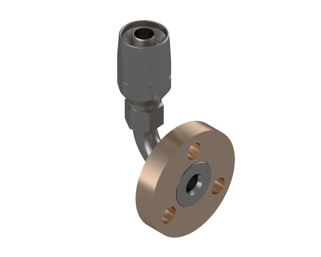 90EF-1600B5-3232 – End Fittings – 90º Flange to Hose (MIL-DTL-24787/1, Type FL, Group I, Class II, 150/400Lb. Flange per MIL-PRF-20042)
