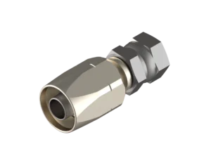 EF-SM1600A-2424 – End Fittings – Straight – S.A.E. 37º Female Flare Swivel to Hose (HS1600 Series) Monel/Steel