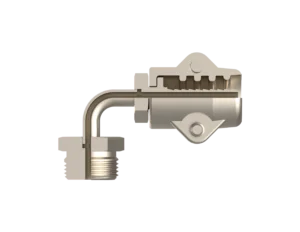 90EF-1489CL-0406 – End Fittings – 90º – Male “O”-Ring Seal to Hose 2 Bolt (MIL-DTL-24787/3, Type CL, Group XI)