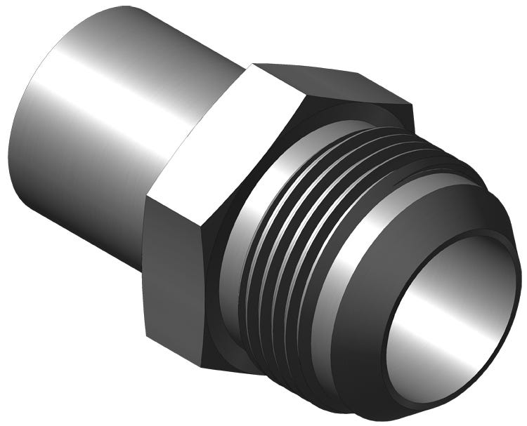 4307-7-24-SS – 4307 Series Male Sil-Braze Pipe x 37º Male Flare Adapters