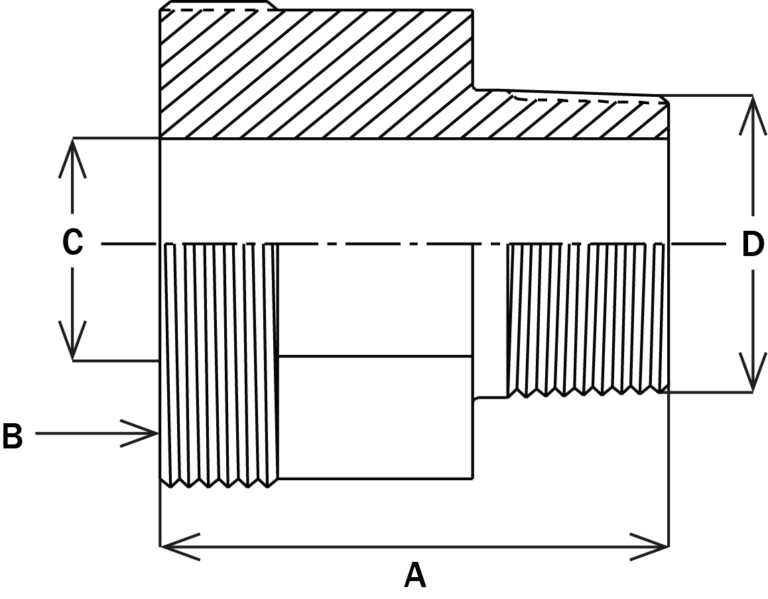 6T54-1-1 – Male NPT Fittings – Threadpiece, Pipe Size