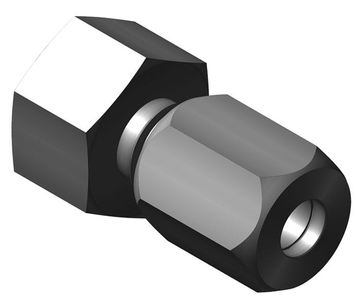 7809 – 9/16″-18 Female Union x 1/4″ Tube Flareless