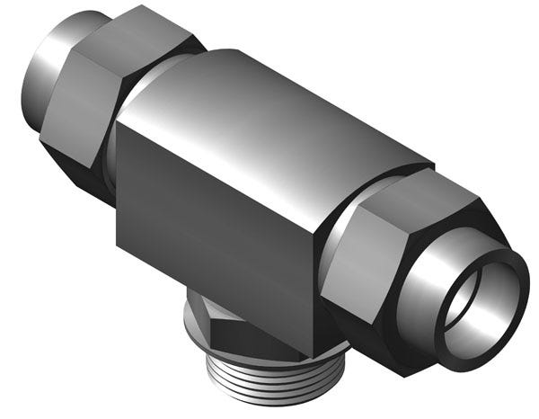 8115-7-7-24 – Pipe Fittings – Male Branch Tee – Pipe Socket to Pipe Socket to Straight Thread