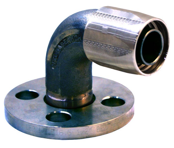 90EF-MSS1488FL5-1624 – End Fittings – 90º – Flange to Hose Stainless Steel/Monel (150 Lb. Flange per A.N.S.I. B16.5)