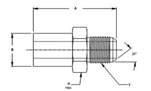 4307-5-20-CUNI – 4307 Series Male Sil-Braze Pipe x 37º Male Flare Adapters
