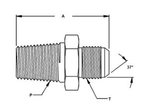 8638-2-4-NICU – 8638 Series Male NPTF x 37º Male Flare Adapters