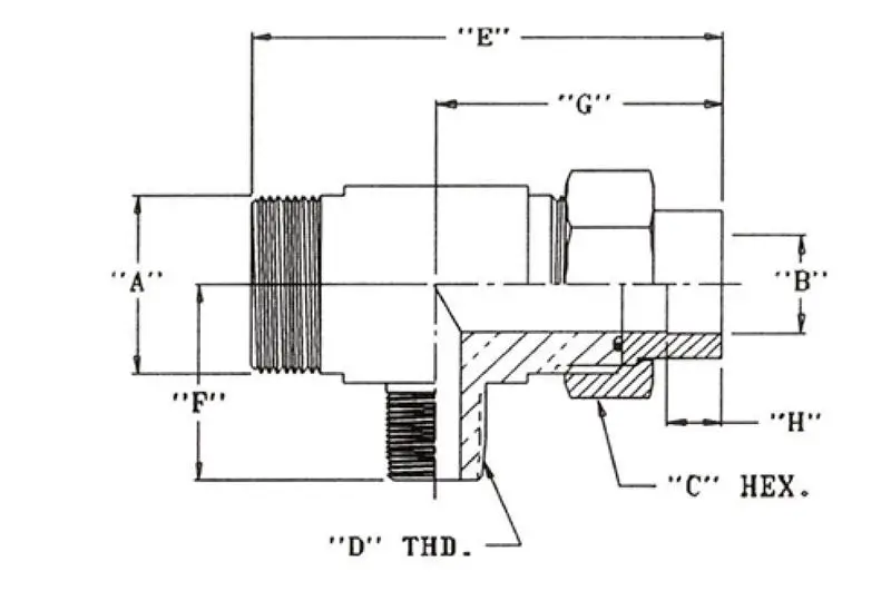 8394-4-4-2 – Tee Adapters – Hose to Tube to Pipe