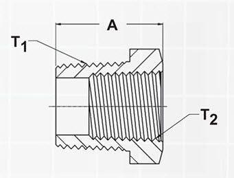 8645-8-6-CUNI – 8645 Series Reducer-Male External NPTF x Female Internal NPTF Adapters