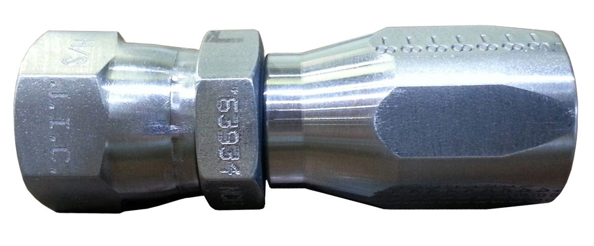 EF-1488ACR-0808 – End Fittings – Straight – S.A.E. 37º Female Flare (J.I.C.) Crimped Nut to Hose