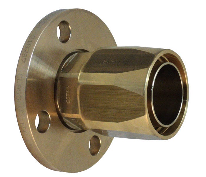 EF-B1488F5-1624 – End Fittings – Straight – Flange to Hose Bronze/Brass (150 Lb. Flange per A.N.S.I. B16.5)