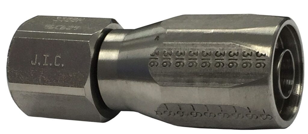 EF-SS1600A-1008 – Racores – Recto – S.A.E. 37º Hembra abocardada giratoria a manguera (serie HS1600) Acero inoxidable