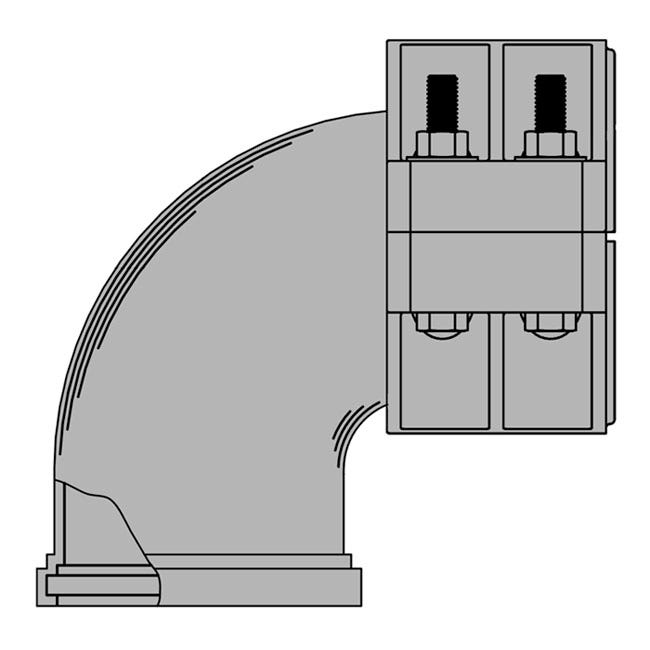 90EF-10MS-ER512-2P – 2-Piece End Fittings – 90º – Male Split Clamp to Hose (MIL-DTL-24787/4, Type EL, Group IX)
