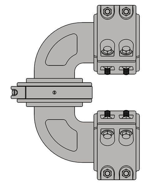 180ELB-449F-4-64 – Elbows – 180º – Hose to Hose with Split Clamp (MIL-DTL-24787/6, Type U, Group IV)