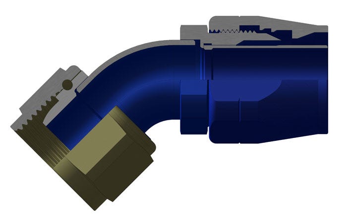 136-2045-03 – Lightweight Medium Pressure Flareless Hose Fittings – 45º Elbow, Flareless, Bent Tube