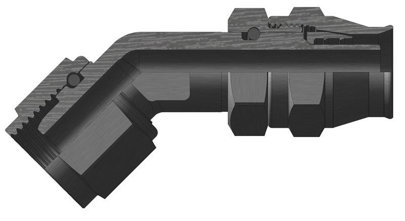 148-05217-3/-4 – Medium Pressure TFE Flareless Hose Fittings – 45º Elbow, Flareless, Forged