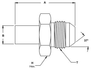 8651-32-32-NICU – 8651 Series Male Sil-Braze Tube x 37º Male Flare Adapters