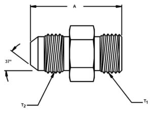6728-4-4-NICU – 6728 Series S.A.E. Male “O”-Ring Tube to 37º Male Flare Adapters